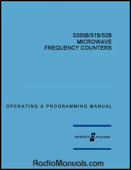 HP 5350B Operating & Programming Manual HP 5350B Operating & Programming Manual